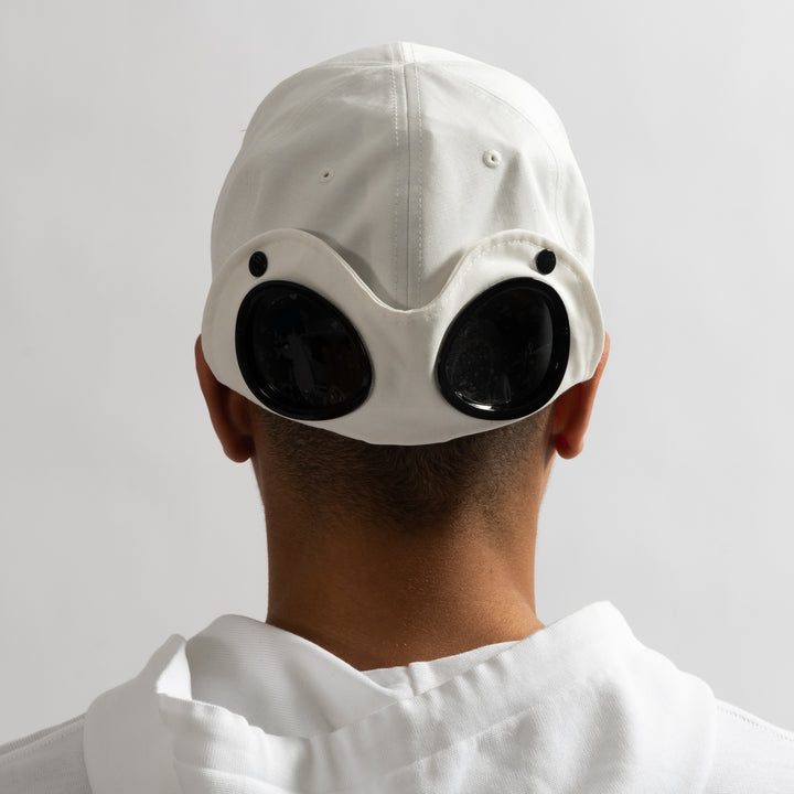 Baseball Cap With Goggles White