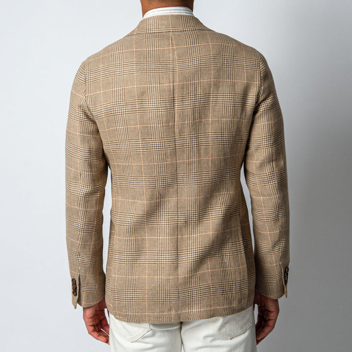 LUXURY COTTON LINEN GLEN PLAID BEIGE