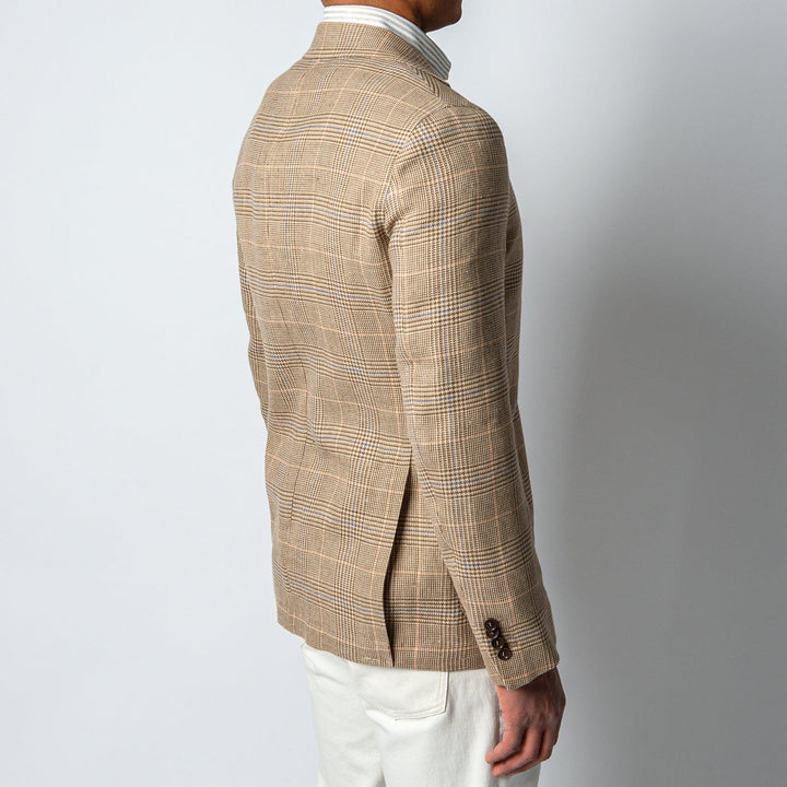 LUXURY COTTON LINEN GLEN PLAID BEIGE