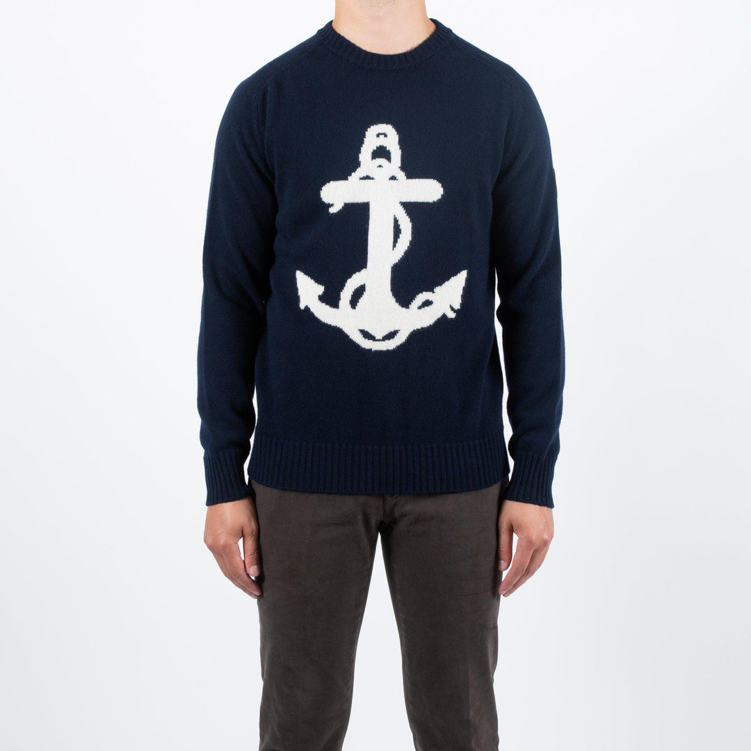 KNITTED SWEATER WITH ANCHOR NAVY