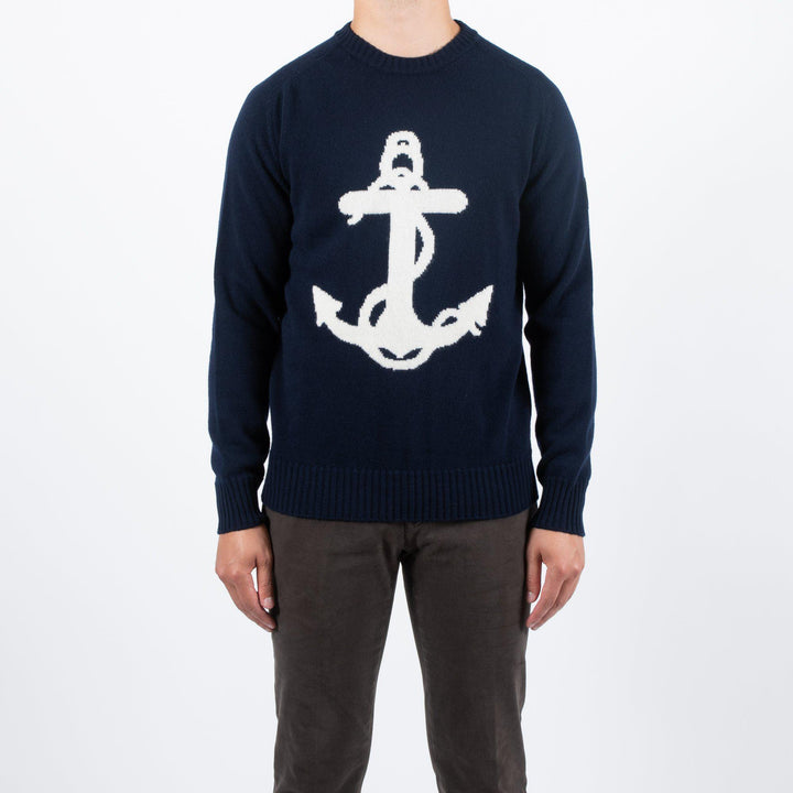 KNITTED SWEATER WITH ANCHOR NAVY