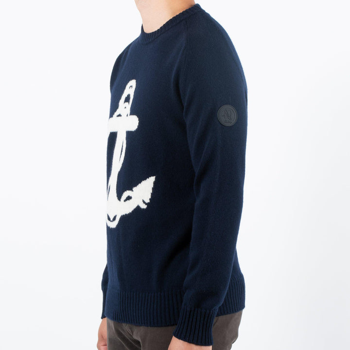 KNITTED SWEATER WITH ANCHOR NAVY