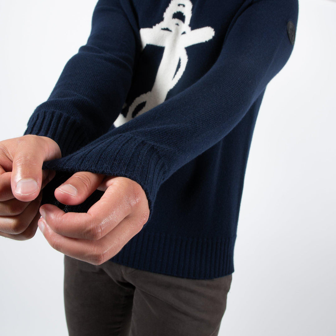 KNITTED SWEATER WITH ANCHOR NAVY