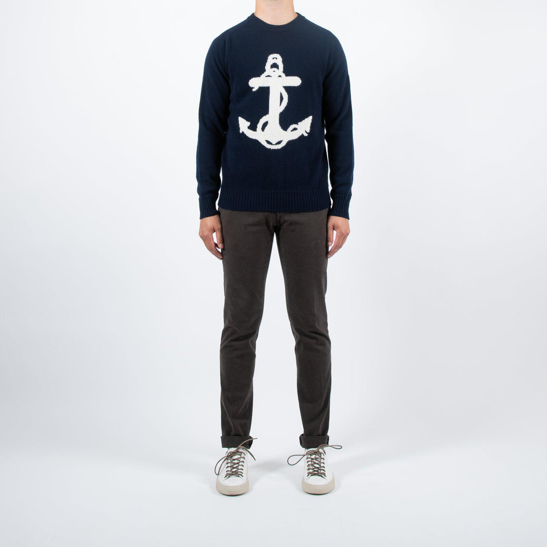 KNITTED SWEATER WITH ANCHOR NAVY