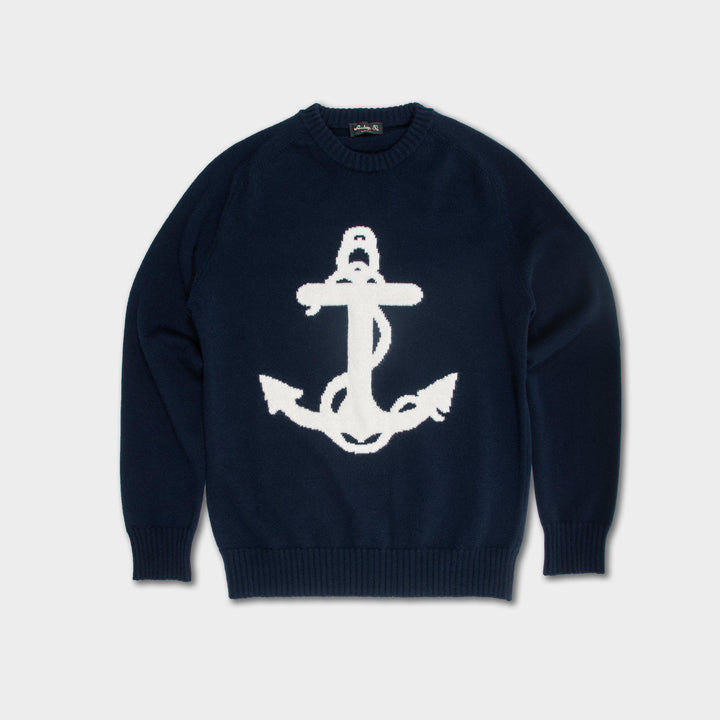 KNITTED SWEATER WITH ANCHOR NAVY