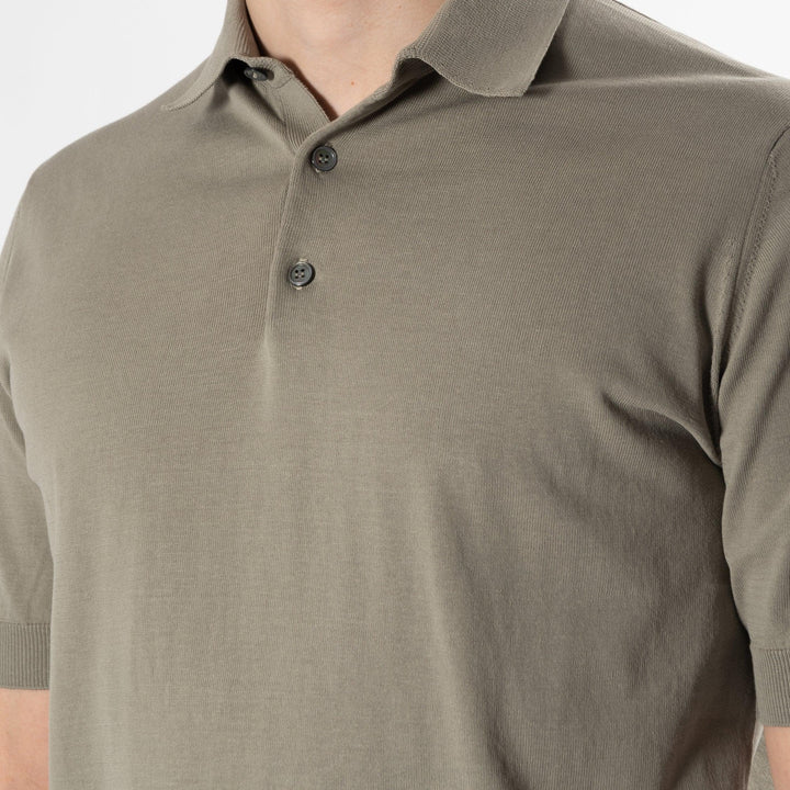 LUXURY COTTON POLO SS TAUPE