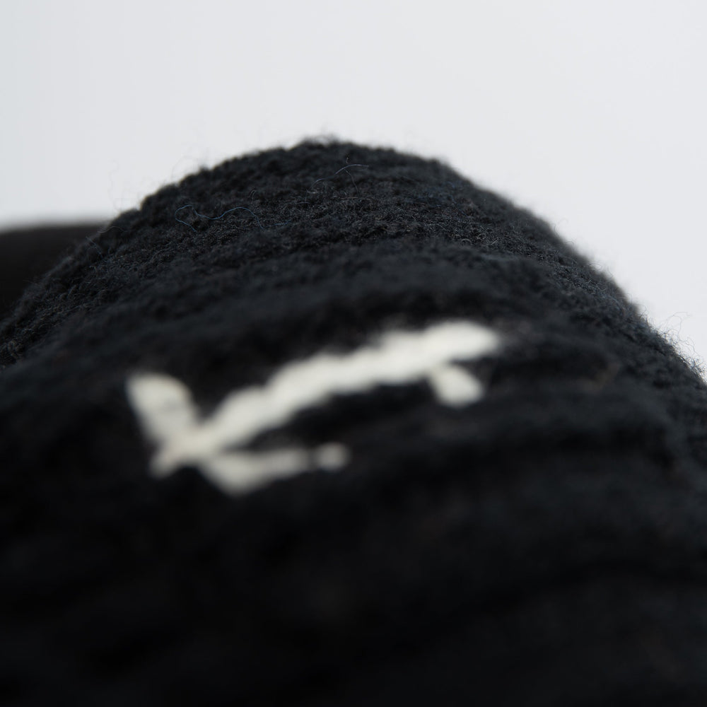 LUXURY WOOL BEANIE WITH ANCHOR BLACK