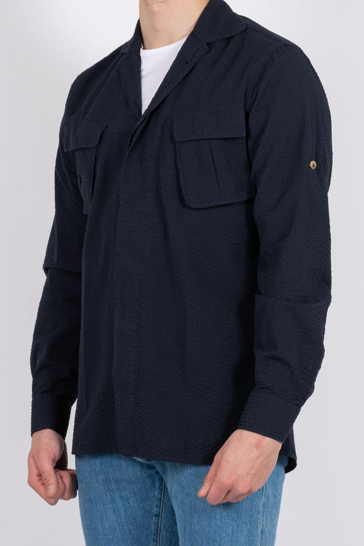 NICO SEARSUCKER HYBRIDSHIRT NAVY