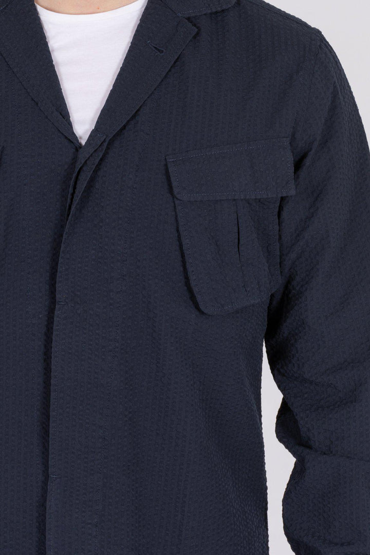 NICO SEARSUCKER HYBRIDSHIRT NAVY