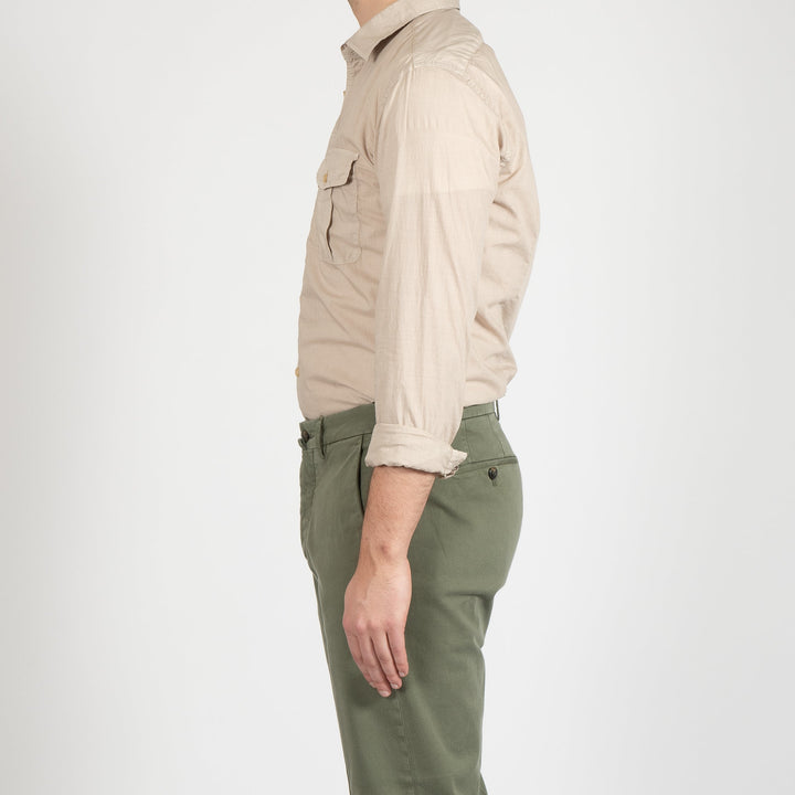 POPLIN SHIRT WITH BREAST POCKETS BEIGE