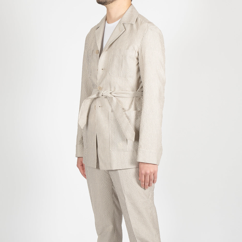 SAFARI SEARSUCKER JACKET BROWN