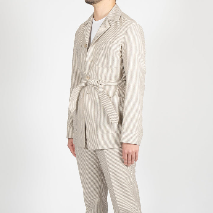SAFARI SEARSUCKER JACKET BROWN