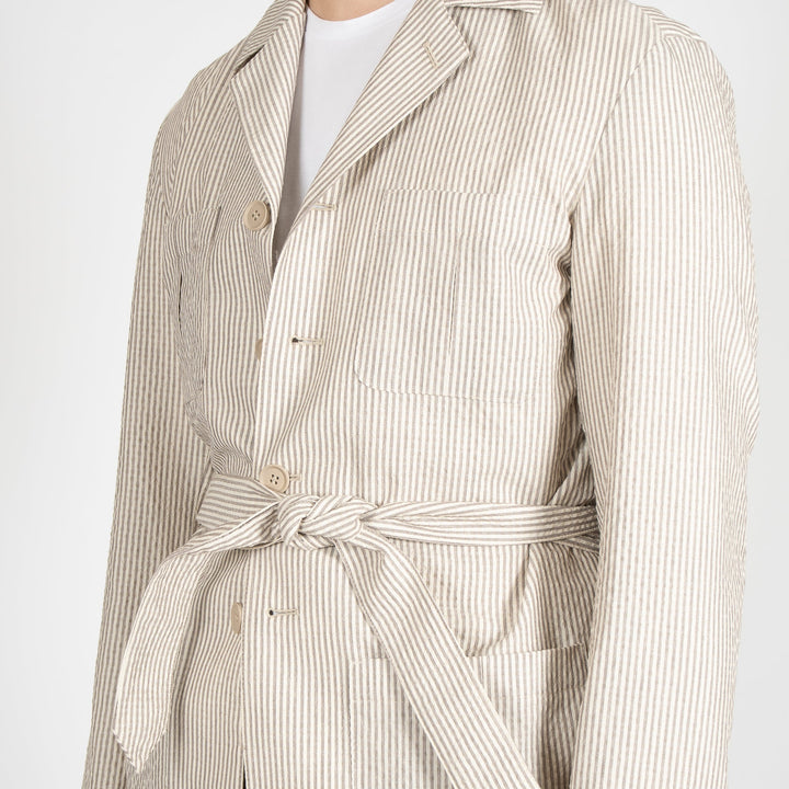 SAFARI SEARSUCKER JACKET BROWN
