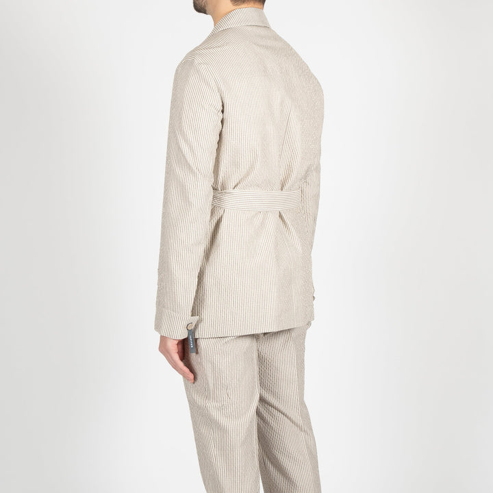 SAFARI SEARSUCKER JACKET BROWN