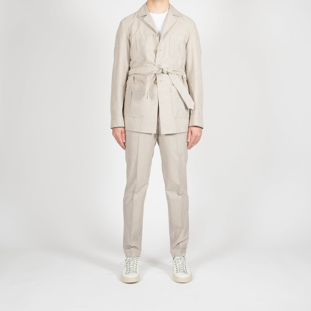 SAFARI SEARSUCKER JACKET BROWN