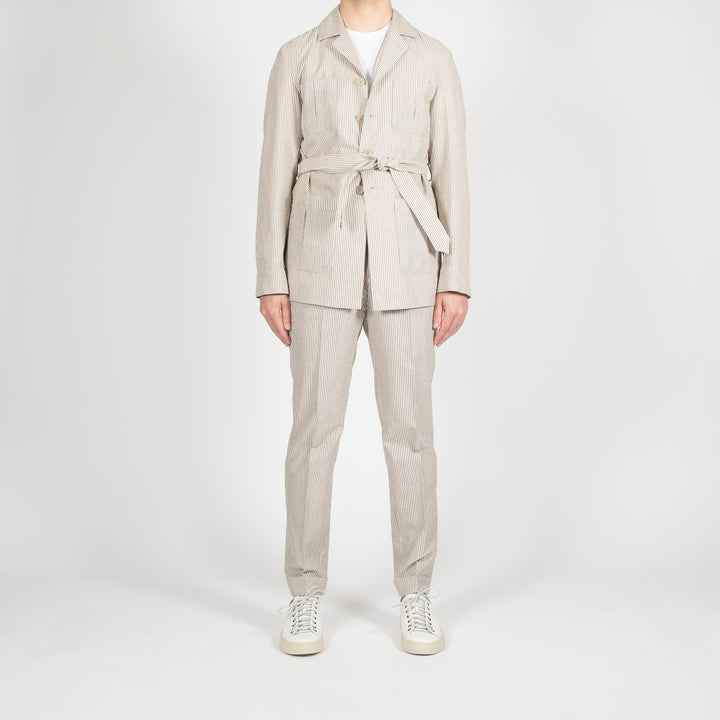 SAFARI SEARSUCKER JACKET BROWN
