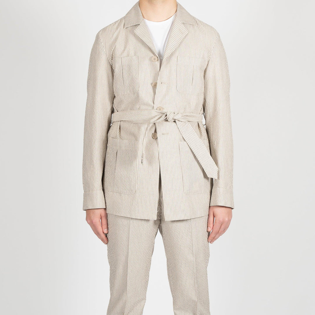 SAFARI SEARSUCKER JACKET BROWN