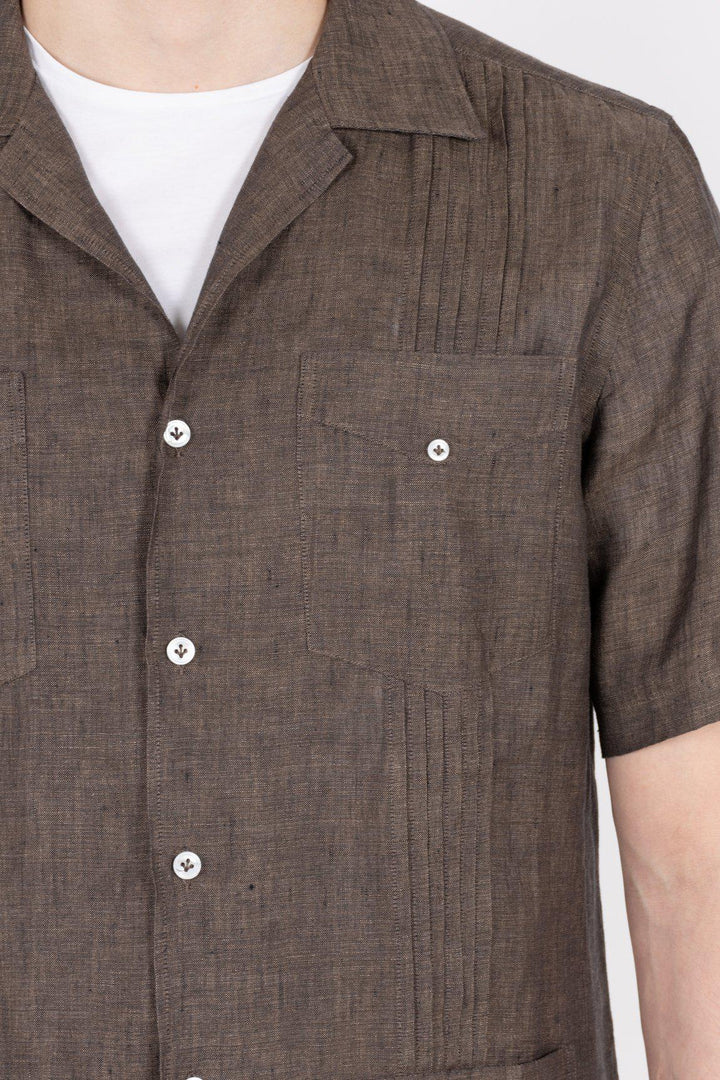 SANTIAGO CUBA LINEN SHIRT BROWN