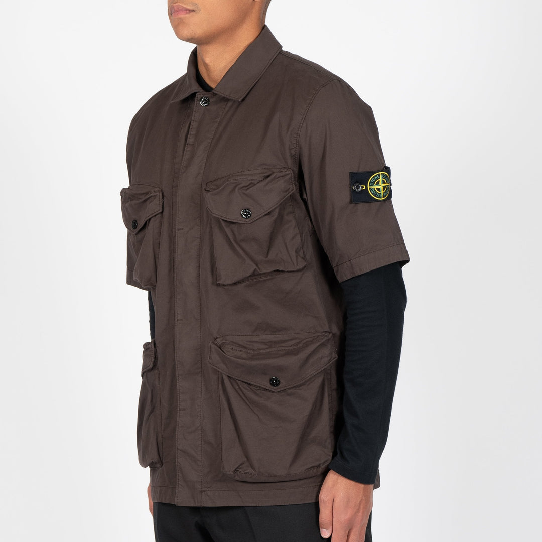 SHORT SLEEVED OVERSHIRT BROWN
