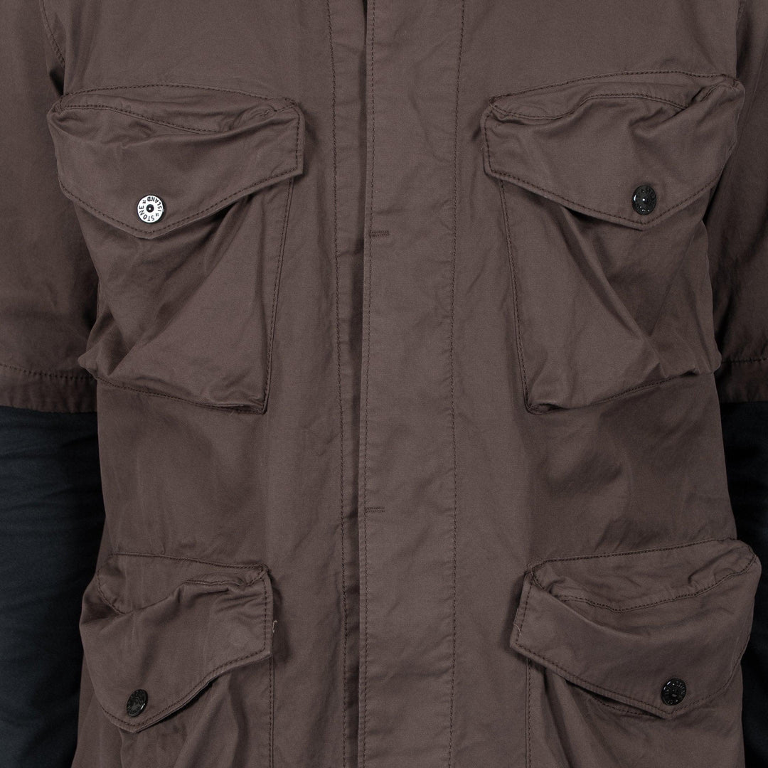 SHORT SLEEVED OVERSHIRT BROWN