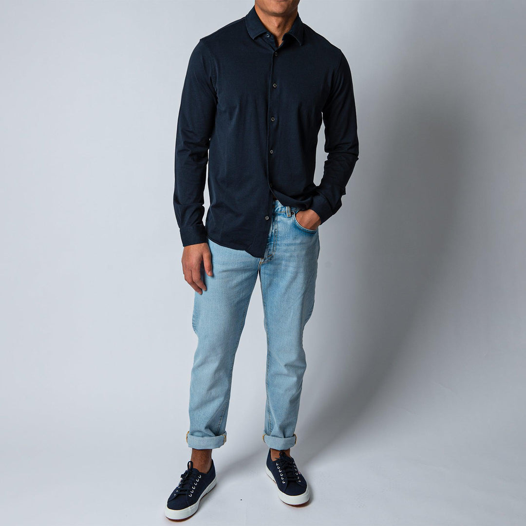LUXURY JERSEY SHIRT NAVY