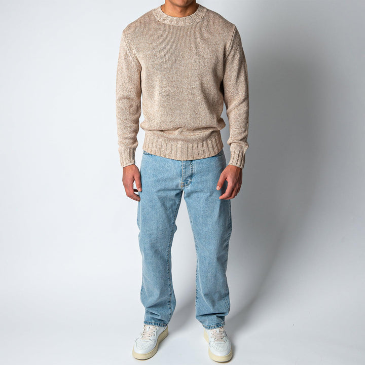 KNITTED COTTON SWEATER Taupe