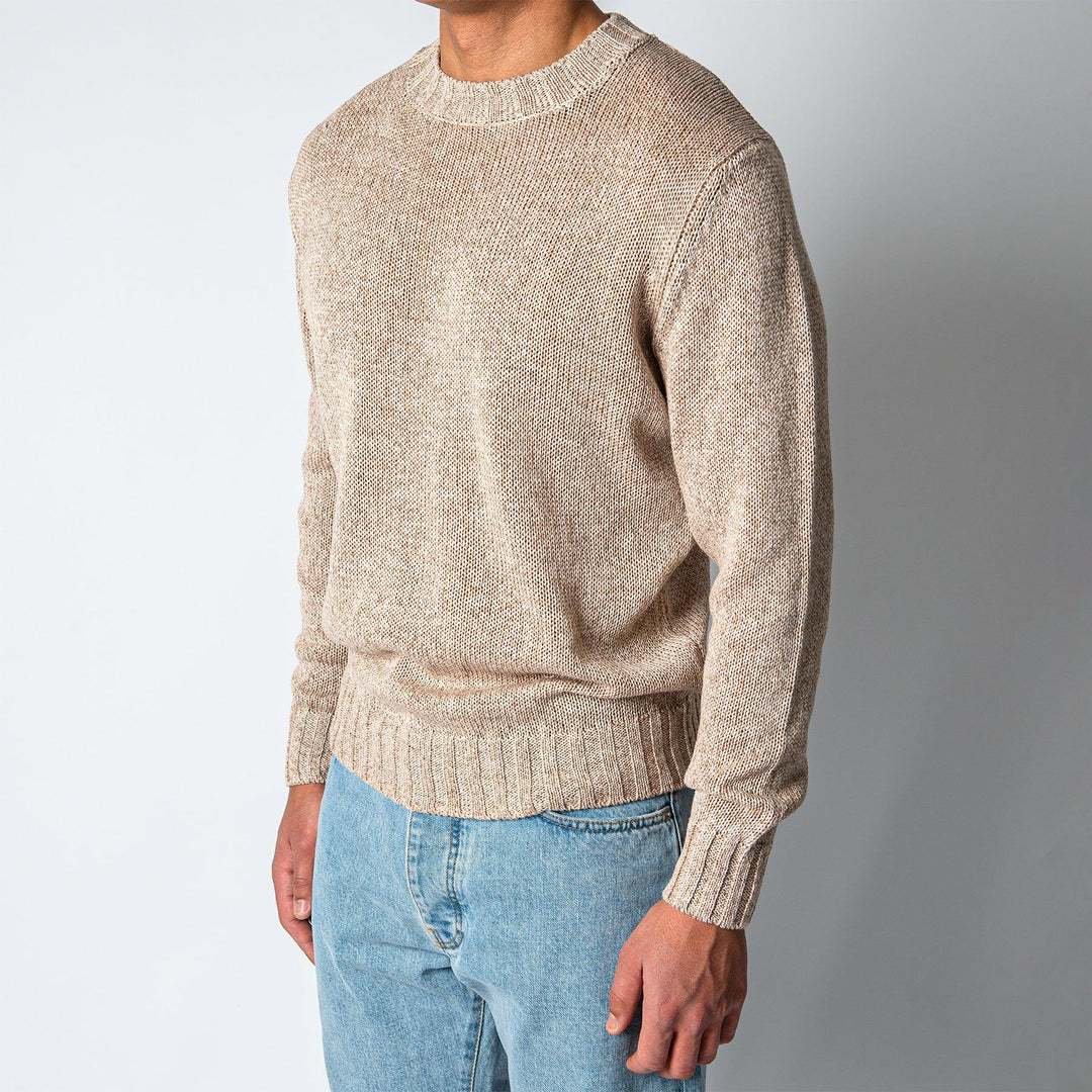 KNITTED COTTON SWEATER Taupe