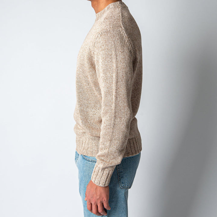 KNITTED COTTON SWEATER TAUPE