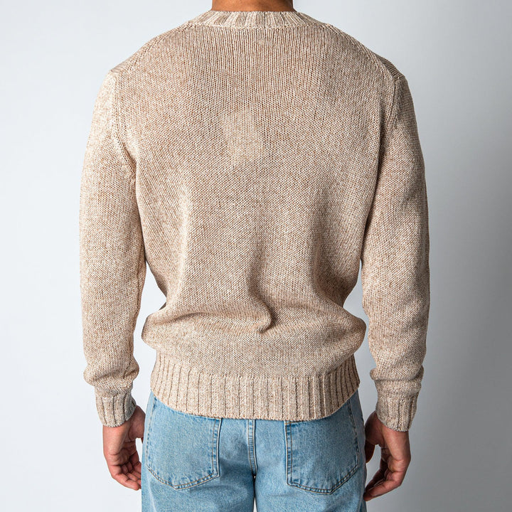 KNITTED COTTON SWEATER Taupe