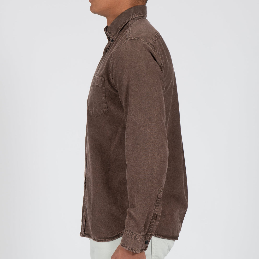WASHED OXFORD SHIRT BROWN